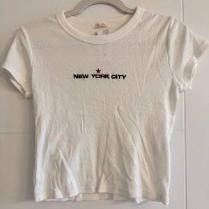 J. Galt  White "New York City" Embroidered Short Sleeve Tee